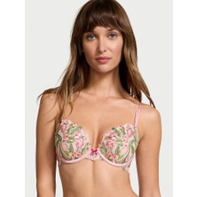 Dream Angels Zambak Işlemeli Push-Up Sütyen - Pembe Zambaklar