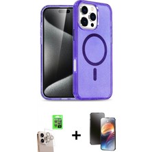 Marsilyan™- iPhone 16 Pro Max Kılıf Nova Asil Prime - Siyah 3D Antistatik Mat Seramik Nano Ekran Koruyucu + Raze Metal Kamera Lens - Nlgy