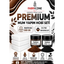 Fabrikone Premium Mum Yapım Hobi Seti - Parafin Wax 500 gr - 2'li Toz Mum Boyası Seti - Kahverengi, Siyah BKFABPW5002KHS