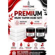 Fabrikone Premium Mum Yapım Hobi Seti - Parafin Wax 500 gr - 2'li Toz Mum Boyası Seti - Kırmızı, Siyah BKFABPW5002KS
