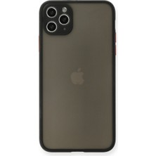 Hatreds Apple iPhone 11 Pro Max Kılıf Buzlu Saydam Yapılı Kamera Korumalı Silikon Kılıf - Siyah