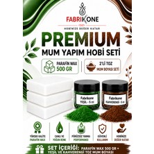 Fabrikone Premium Mum Yapım Hobi Seti - Parafin Wax 500 gr - 2'li Toz Mum Boyası Seti - Yeşil, Kahverengi BKFABPW5002YKH
