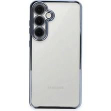 Hatreds Samsung Galaxy S24 Fe Kılıf Parlak Kenar Tasarımlı Şeffaf Darbe Emici Kılıf - Lacivert
