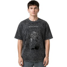 Sevbano The Weeknd After Hours Rapper Şarkıcı Ön Baskılı Unisex Oversize Eskitme Yıkamalı Tişört