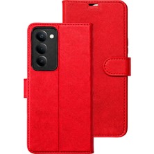 Hatreds Xiaomi Redmi 15 5g Kılıf Kapaklı Cüzdanlı Kart ve Para Bölmeli Deri Kılıf - Kırmızı