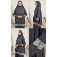 Handmade Dantel Detaylı Namaz Kıyafeti Namazlık Takım (Tesettür Elbise)