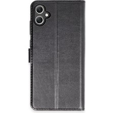 Hatreds Samsung Galaxy A05 Kılıf Kapaklı Cüzdanlı Kart ve Para Bölmeli Deri Kılıf - Siyah