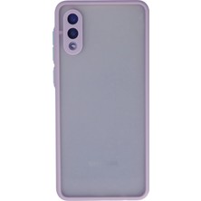Hatreds Samsung Galaxy A02 Kılıf Buzlu Saydam Yapılı Kamera Korumalı Silikon Kılıf - Mor