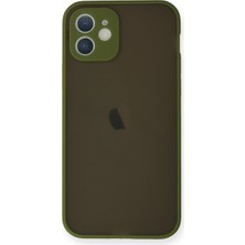 Hatreds Apple iPhone 12 Mini Kılıf Buzlu Saydam Yapılı Kamera Korumalı Silikon Kılıf - Açık Yeşil