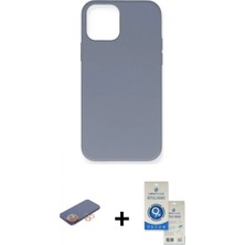 Pileli Store Pilelistore™ iPhone 12 Pro Max Kılıf Ahenk Serisi - Şeffaf Royal Nano Ekran Koruyucu + Renkli Kamera Lens Koruma Cam - Tu