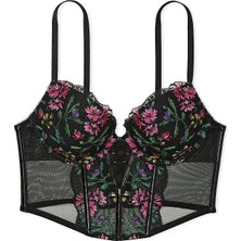 Very Sexy Nakışlı Push-Up Korse - Çoklu Siyah