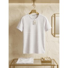 ​atk Giyim Erkek Özel Dokulu Ciddi Kumaş Tişört - Kendinden Desenli Premium T-Shirt Lacivert Beyaz Siyah  Mint Yeşili  Mavi