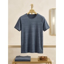 ​atk Giyim Erkek Özel Dokulu Ciddi Kumaş Tişört - Kendinden Desenli Premium T-Shirt Lacivert Beyaz Siyah  Mint Yeşili  Mavi