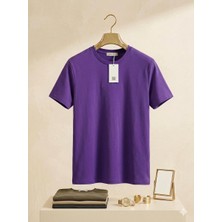 ​atk Giyim Erkek Oversize Rahat Kesim Dokulu Tişört - Oval Kesim Premium T-Shirt  Gece Siyahı Krem Antrasit Mor  Indigo Mavi