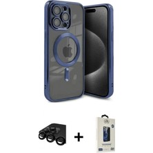 Pileli Store Pilelistore™ iPhone 15 Pro Kılıf Nova Işık Özel Seri - Siyah Bilvis Hayalet Cam Ekran Koruyucu + Raze Metal Kamera Lens - Sh