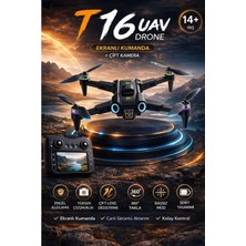 Leidory T16 Drone 4K Çift Kameralı Büyük Ekran Kumandalı Wifi Fpv 360° Engel Algılama Katlanabilir Drone