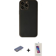 Pileli Store Pilelistore™ iPhone 13 Pro Max Kılıf Yadigar Klasik - Siyah Joko 5d Cam + Renkli Kamera Lens Koruma Cam - Mı