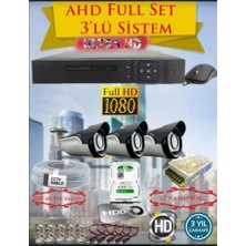 2mp Ahd 1080P Gece Görüşlü 3 Kameralı Güvenlik Sistemi ( 500GB HDD )