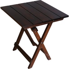 Armes Ev Concept Ahşap Katlanabilir Mutfak, Balkon, Ev ve Kamp Masası 60X60 cm - Portatif Kare Masa