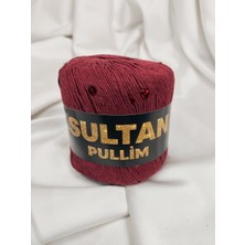Sultan Pullim Pamuk Vişne Çürüğü Kırmızı Pullu El Örgü Ipi 50GR. (4 Adet) - Renk: 3502