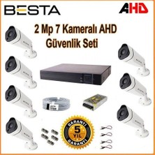 2mp Ahd 1080P Gece Görüşlü 7 Kameralı Güvenlik Sistemi Su Geçirmez Kamera Seti