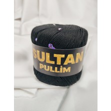 Sultan Pullim Pamuk Mat Siyah Yanar Döner Pullu El Örgü Ipi 50GR. (4 Adet) - Renk: 4101