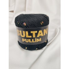 Sultan Pullim Pamuk Siyah Yanar Döner Pullu El Örgü Ipi 50GR. (4 Adet) - Renk: 2101