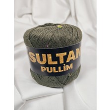 Sultan Pullim Pamuk Haki Altın Pullu El Örgü Ipi 50GR. (4 Adet) - Renk: 2804