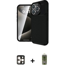 Pileli Store Pilelistore™ iPhone 16 Pro Max Kılıf Eksen Form Prime - Siyah Joko Magic 5d Hayalet Cam + Pvd Metal Kamera Lens - Gd