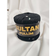 Sultan Pullim Pamuk Siyah Altın Pullu El Örgü Ipi 50GR. (4 Adet) - Renk: 1101