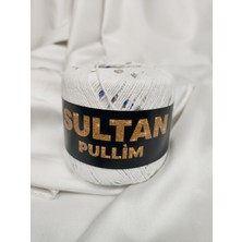 Sultan Pullim Pamuk Beyaz Yanar Döner Pullu El Örgü Ipi 50GR. (4 Adet) - Renk: 1306