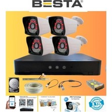 4 Kameralı Güvenlik Kamera Hazır Set 500 GB 7/24 HDD