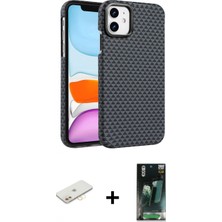 Pileli Store Pilelistore™ iPhone 11 Kılıf Doruk Serisi - Şeffaf 360 Full Body Arka Koruyucu + Renkli Kamera Lens Koruma Cam - Sı