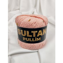 Sultan Pullim Pamuk Somon Altın Pullu El Örgü Ipi 50GR. (4 Adet) - Renk: 2905