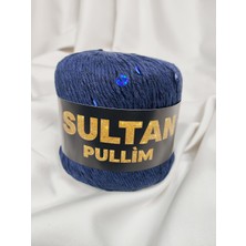 Sultan Pullim Pamuk Gece Mavisi Mavi Pullu El Örgü Ipi 50GR. (4 Adet) - Renk: 3807