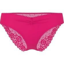 Victoria's Secret Esnek Pamuklu Kalp Dantelli Hiphugger Külot - Sıcak Pembe