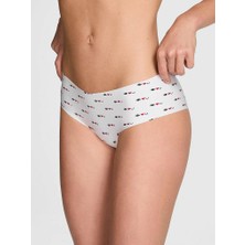 Pink Lazer Kesim Cheeky Külot - Beyaz Baskılı