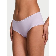 Lace Tri̇m Beli Dantelli Pamuklu Cheeky Külot - (Tek Renk)