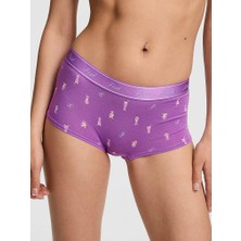 Pink Logolu Pamuklu Boyshort Külot - Dondurma Baskılı