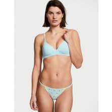 Victoria's Secret Esnek Pamuklu V-String Külot - Mavi Tatil Limonları