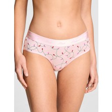 Pink Logolu Pamuklu Hiphugger Külot - Pembe Laleler