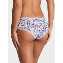 Lace Tri̇m Beli Dantelli Pamuklu Cheeky Külot - Mavi Güllü