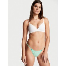 Victoria's Secret Esnek Pamuklu V-String Külot - Soluk Yeşil