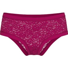 No-Show Lazer Kesim Dantelli Cheeky Külot - Bordo