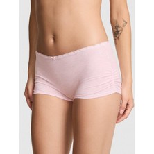 Pink Pamuklu Boyshort Külot - Kırçıllı Pembe