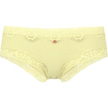 Lace Tri̇m Pamuklu Dantelli Cheeky Külot - Limonata Sarısı