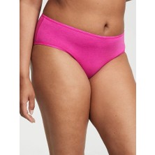 Victoria's Secret Mini Logolu Pamuklu Hiphugger Külot - Fuşya Çılgınlığı