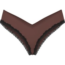 Very Sexy Dantel Kenarlı Derin Bacak Kesim Cheeky Külot - (Tek Renk)