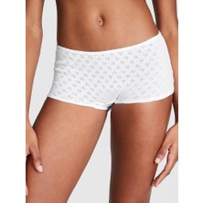 Pink Pamuklu Boyshort Külot - Optik Beyazı