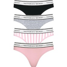 Victoria's Secret 4'lü Paket Pamuklu Tanga - (Tek Renk)
